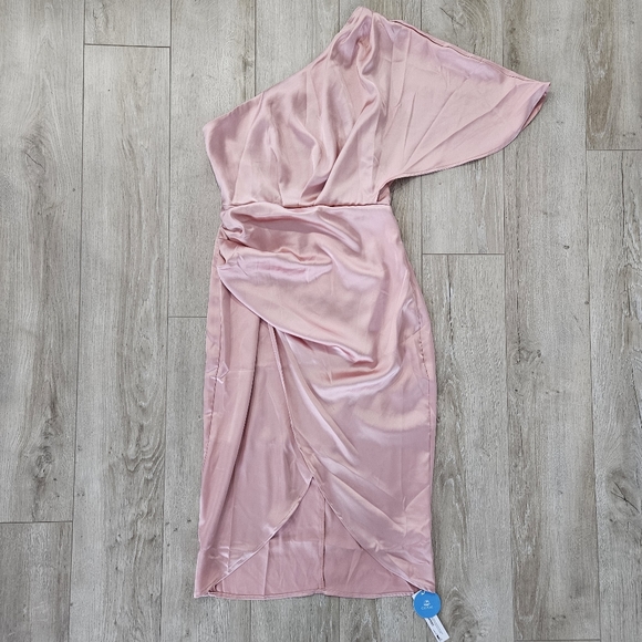 Cupshe NWT, One Shoulder Dress, Blush Pink, Size Small - Picture 4 of 16